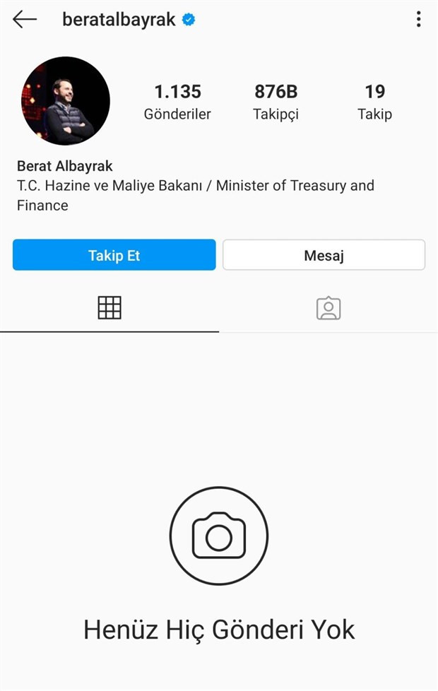 Berat Albayrak, Instagram hesabını kapattı - Resim : 1