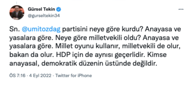 Gürsel Tekin'den HDP açıklaması: Yasal olarak faaliyet gösteren partileri kafamıza göre lanetleyemeyiz - Resim : 4