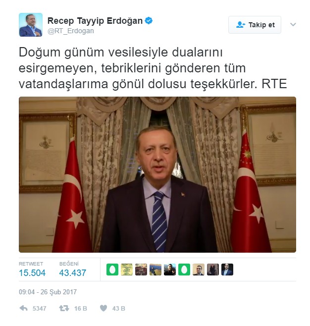 Engellettiği Twitter'dan doğum günü kutladı - Resim : 1