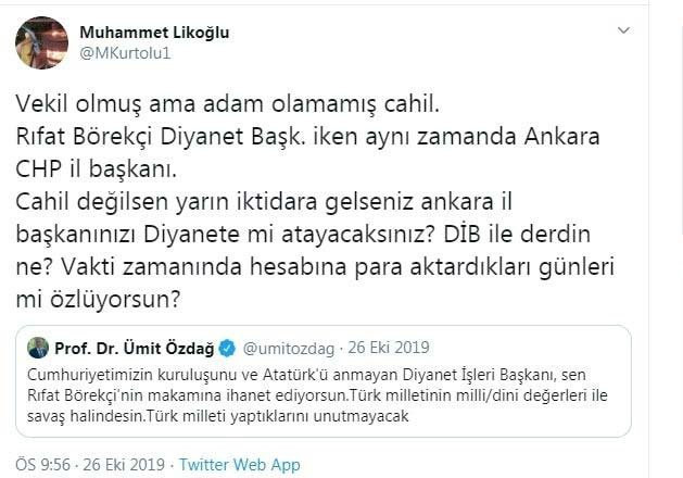 Diyanet Başkanı Erbaş’ın damadından milletvekiline hakaret - Resim : 1