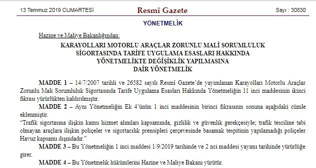 Trafik sigortasında değişiklik - Resim : 1