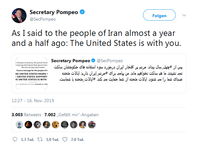 Pompeo'dan İran'daki protestoculara: ABD sizin yanınızdadır - Resim : 1