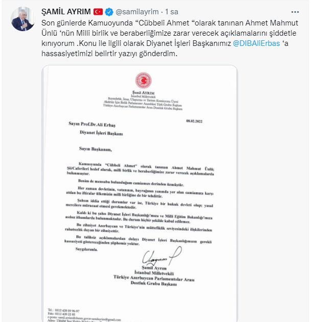 AKP'li vekil, Cübbeli Ahmet'i Diyanet'e şikayet etti - Resim : 1