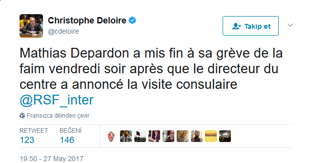 Depardon açlık grevini sonlandırdı - Resim : 1