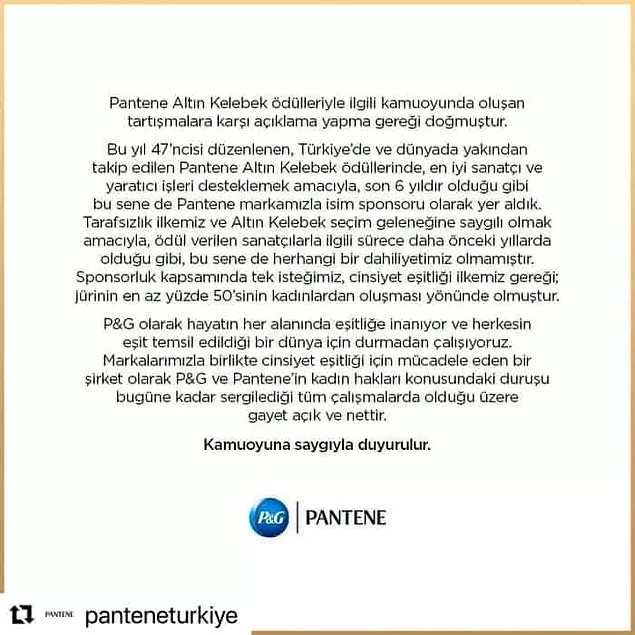 Tatlıses'e verilen 'onur' ödülüne Pantene savunması: Sürece dahil olmadık - Resim : 1