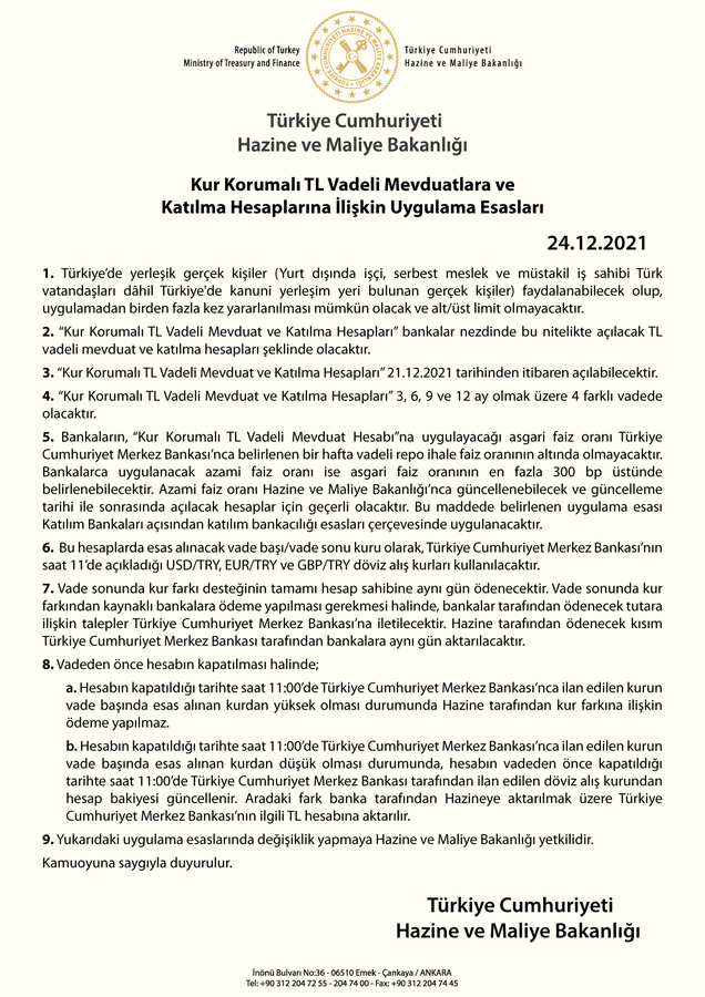 Bakanlıktan 'kur korumalı TL mevduatına' ilişkin açıklama - Resim : 1