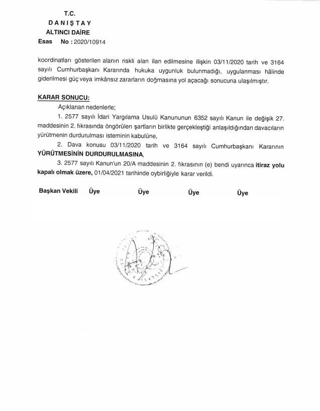 Danıştay, Cumhurbaşkanlığı kararını oy birliğiyle iptal etti - Resim : 1