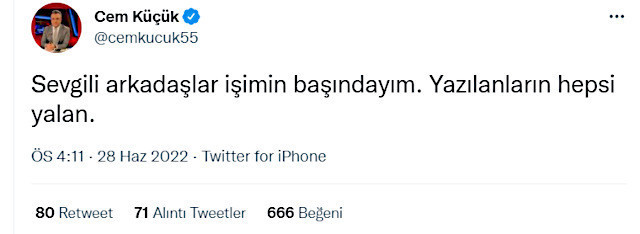 Cem Küçük'ten 'istifa' iddialarına yanıt - Resim : 1