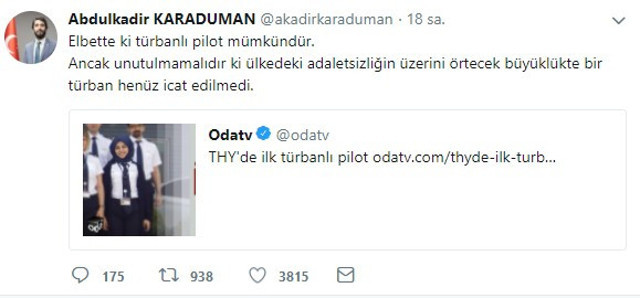 'Ülkedeki adaletsizliğin üzerine örtecek büyüklükte türban icat edilmedi' - Resim : 1
