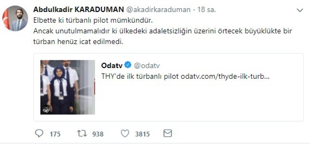 'Ülkedeki adaletsizliğin üzerine örtecek büyüklükte türban icat edilmedi' - Resim : 1