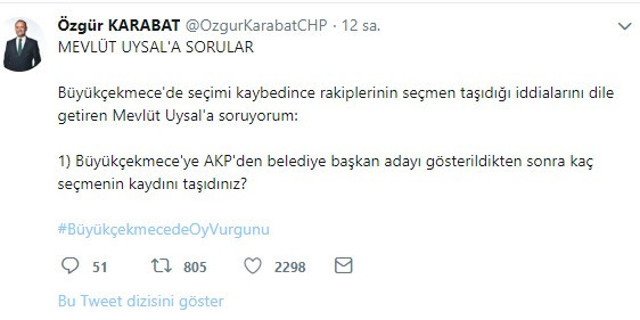 'Büyükçekmece'de seçmen kaydırma işini Mevlüt Uysal yaptı' - Resim : 1