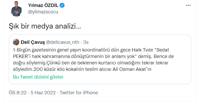 Sedat Peker, BirGün yazarı Yaşar Aydın'ı hedef aldı - Resim : 1