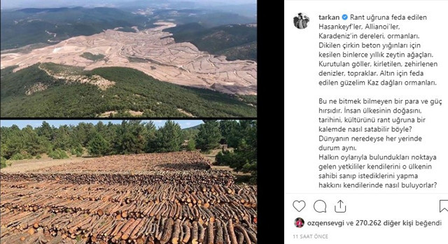 Tarkan'dan Kaz Dağları tepkisi: Yeter artık, kendinize gelin - Resim : 1