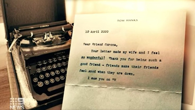 Tom Hanks'ten 8 yaşındaki Corona'ya Corona marka daktillo hediyesi - Resim : 2