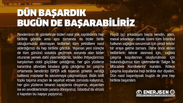 Tedbir kapsamından muaf tutulan işçiler, 'salgına karşı mücadele komiteleri' kuruyor - Resim : 1