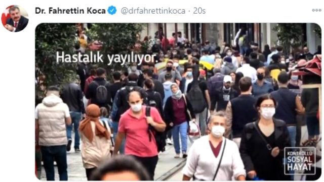 'Mesafenizi koruyun' diyen Sağlık Bakanı Koca, asansöre 10 kişiyle bindi - Resim : 1