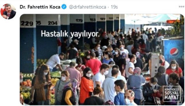 'Mesafenizi koruyun' diyen Sağlık Bakanı Koca, asansöre 10 kişiyle bindi - Resim : 2