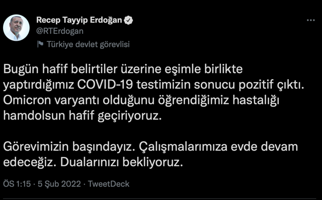 Tayyip Erdoğan ve Emine Erdoğan koronavirüse yakalandı - Resim : 1