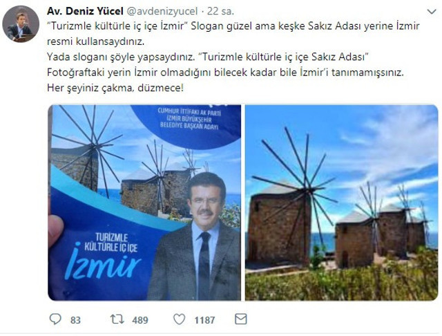 Zeybekci'nin broşüründen İzmir yerine Yunan adası - Resim : 1