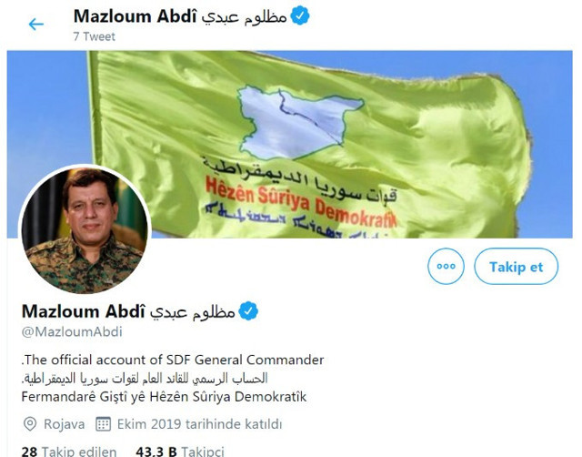 Twitter, QSD komutanı Kobani'nin hesabına 'mavi tik' verdi - Resim : 1