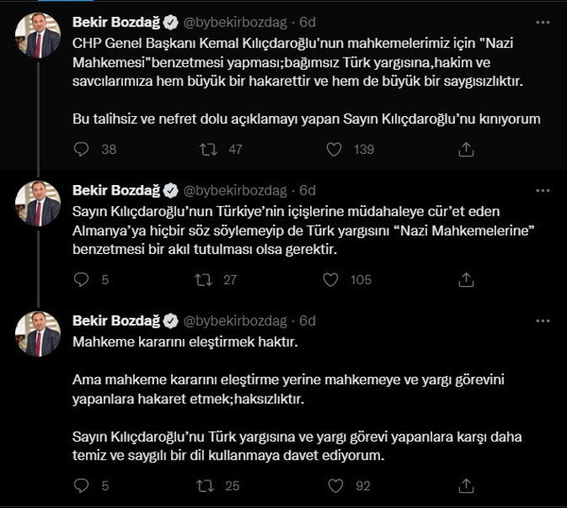 Adalet Bakanı Bozdağ'dan Kılıçdaroğlu'na kınama - Resim : 1