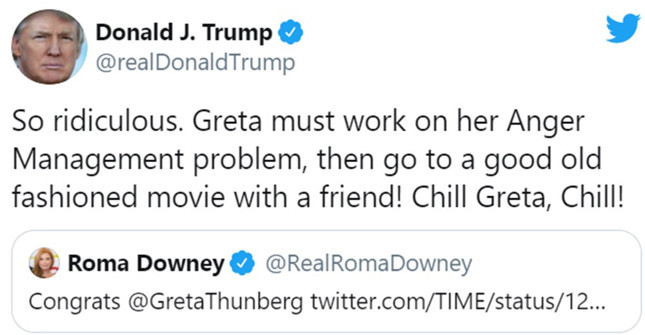 Genç aktivist Greta Thunberg, Trump'la alay etti - Resim : 1