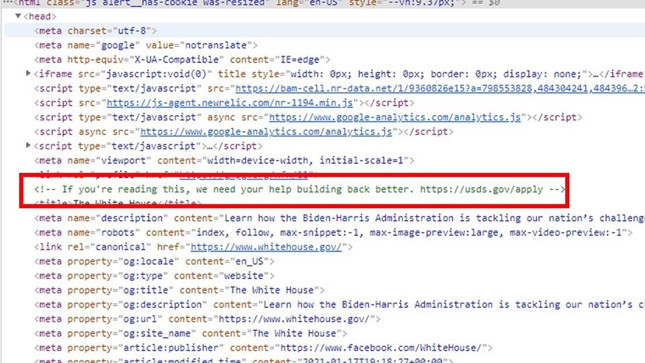 Beyaz Saray’ın yeni internet sitesinde gizli bir mesaj bulundu - Resim : 1