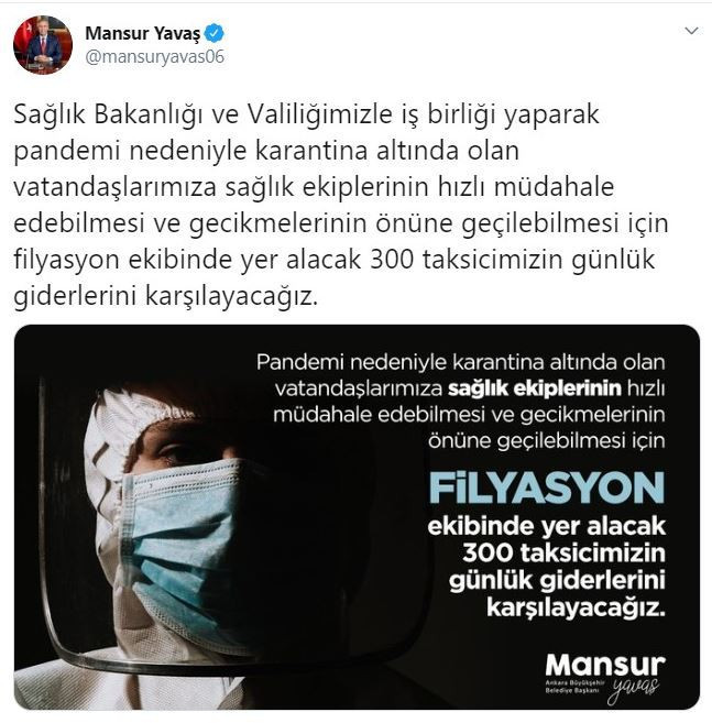 Ankara'da filyasyon ekibinin taksi ücretini belediye karşılayacak - Resim : 1