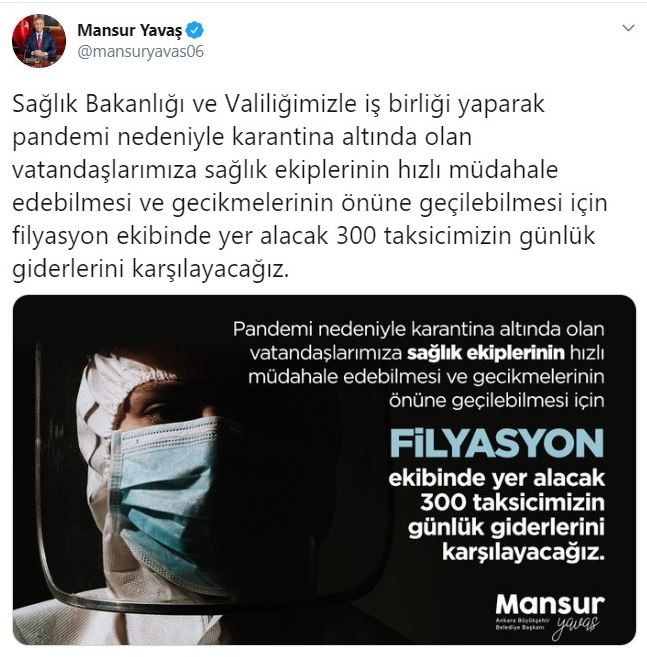 Ankara'da filyasyon ekibinin taksi ücretini belediye karşılayacak - Resim : 1