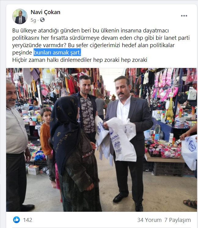 AKP'li Belediye başkan yardımcısından CHP'ye: Bunları asmak şart - Resim : 1
