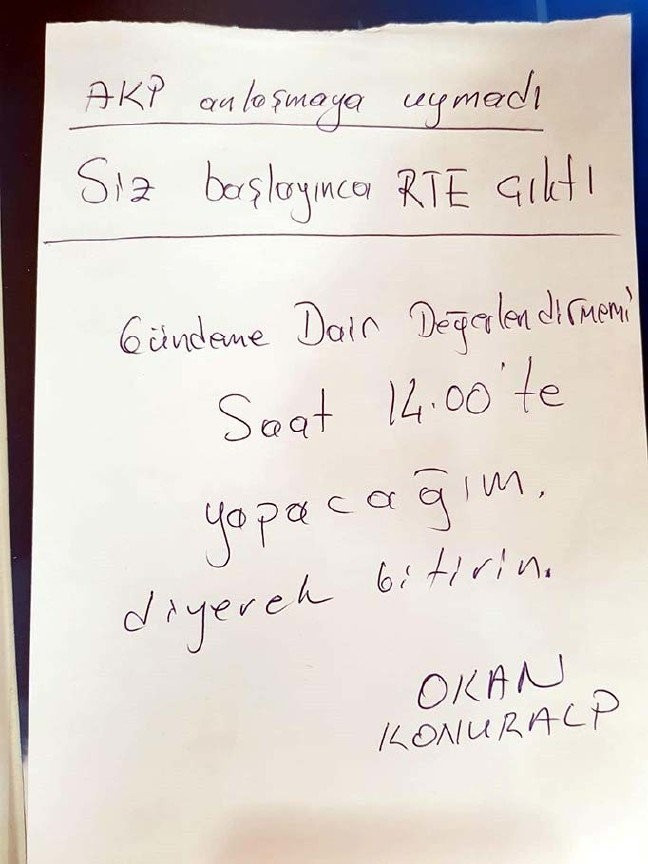 Okan Konuralp, Kılıçdaroğlu'nu notla uyardı: AKP anlaşmaya uymadı - Resim : 1