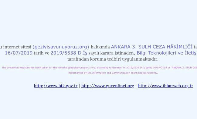 Gezi davası için açılan siteye mahkemeden erişim engeli - Resim : 1
