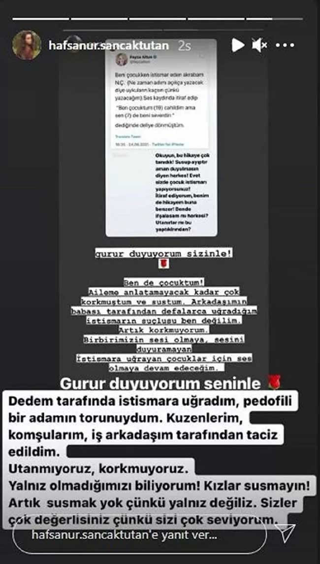 Oyuncu Hafsanur Sancaktutan, dedesinin cinsel istismarına maruz bırakıldığını açıkladı - Resim : 1