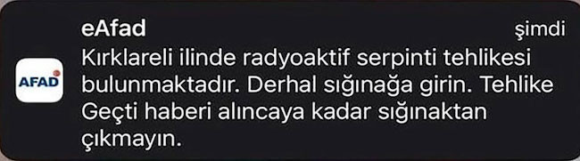 AFAD'ın 'sığınağa gidin' mesajı şehri ayağa kaldırdı, valilik 'sehven' dedi - Resim : 1