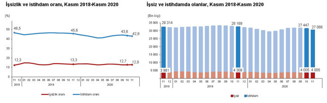 TÜİK verilerine göre işsizlik kasımda yüzde 12,9 olarak gerçekleşti - Resim : 1