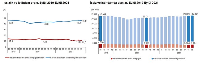 TÜİK'e göre eylülde manşet işsizlik düştü, geniş tanımlı işsizlik arttı - Resim : 1