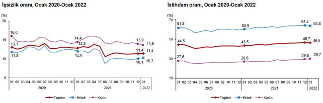 TÜİK'e göre işsizlik oranı ocakta değişmedi, yüzde 11,4 oldu - Resim : 1