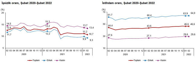 TÜİK'e göre, şubatta işsiz sayısı azaldı, işsizlik yüzde 10,7'ye geriledi - Resim : 1
