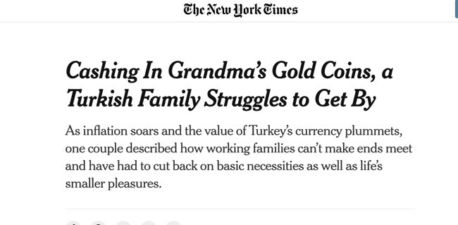 New York Times: Türkiye'de aileler geçinmek için büyükannelerin altınlarını bozduruyor - Resim : 1
