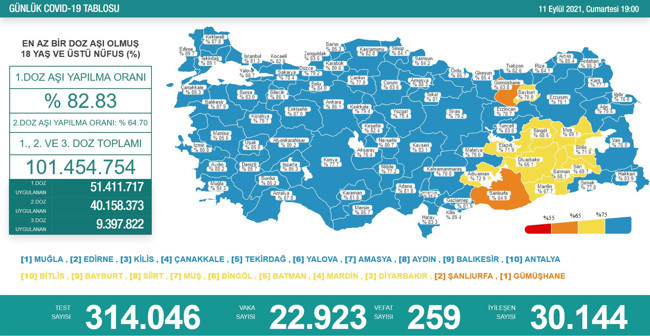 Koronavirüs salgınında son 24 saatte 259 kişi hayatını kaybetti - Resim : 1