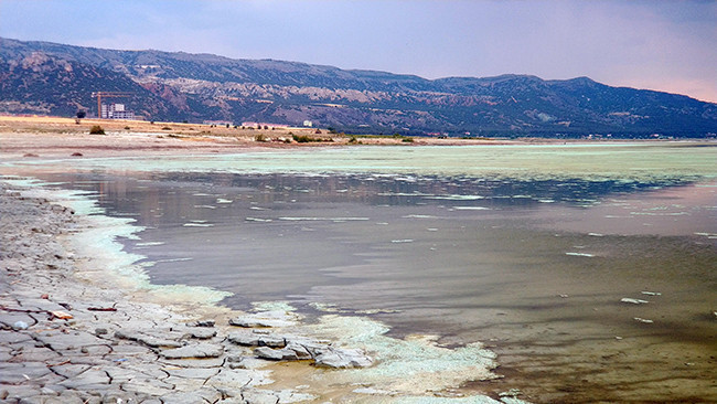 Burdur Gölü'nün alg patlamasıyla rengi değişti - Resim : 1