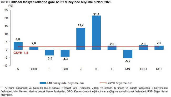 2020 yılı Coronavirus salgınıyla geçti, ekonomi yüzde 1,8 büyüdü - Resim : 1