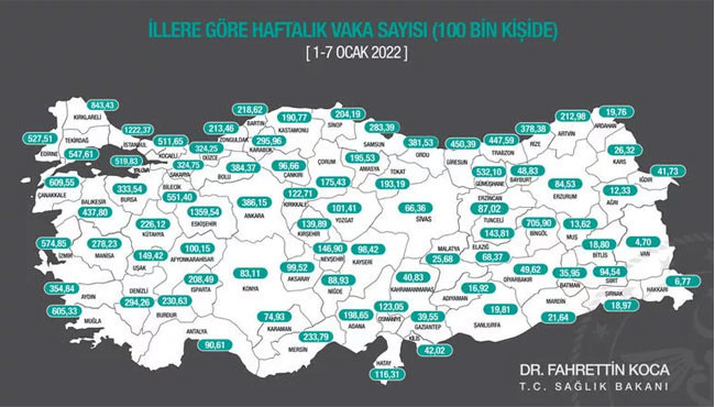 İllere göre haftalık vaka sayısı açıklandı: İstanbul'da korkutan artış - Resim : 1