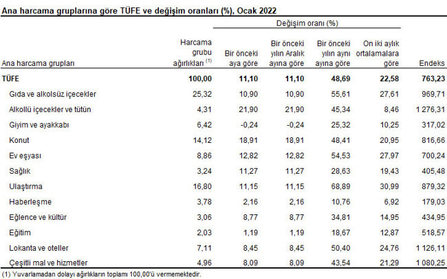 2022'nin ilk enflasyon verisi açıklandı: 19 yılın zirvesi yenilendi - Resim : 4