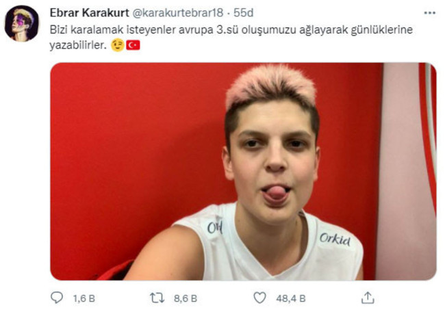 Ebrar Karakurt maç sonu yaptığı paylaşımı kaldırdı - Resim : 1