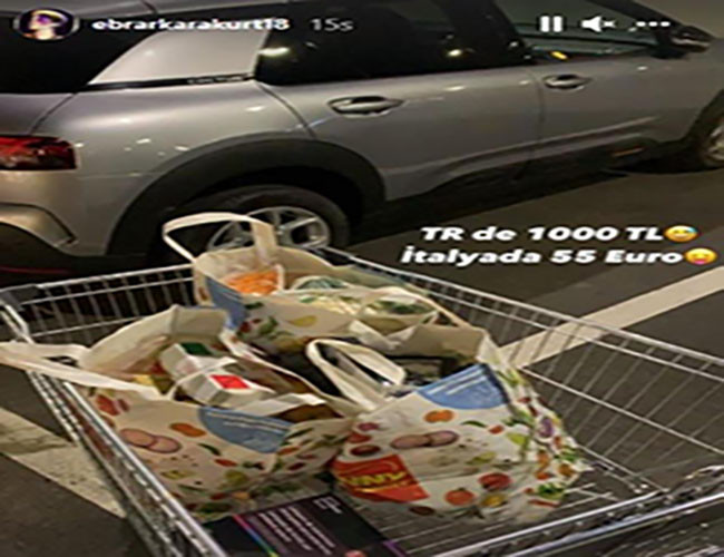 Ebrar Karakurt’tan Türkiye’deki market fiyatlarına gönderme - Resim : 1