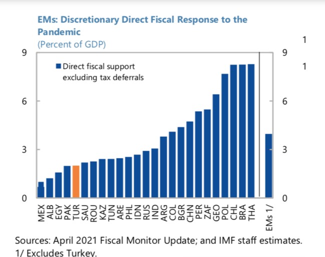 IMF: Türkiye pandemide yurttaşlarına en az doğrudan destek sağlayan ülkeler arasında - Resim : 1