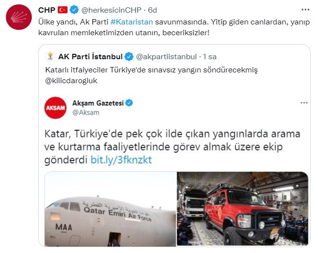 AKP, sosyal medyada tepki çeken 'yangın' paylaşımını sildi - Resim : 2