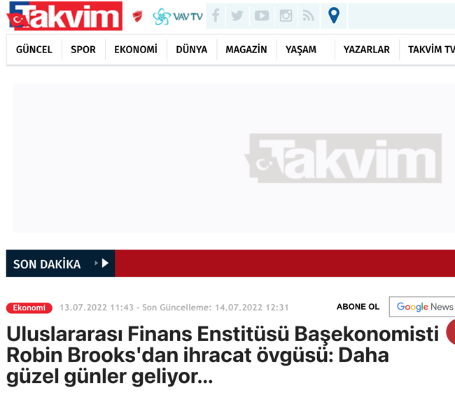 IIF Başekonomisti Robin Brooks bir grafik paylaştı, yandaş medya sevindi - Resim : 4