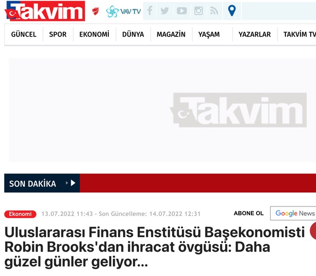 IIF Başekonomisti Robin Brooks bir grafik paylaştı, yandaş medya sevindi - Resim : 4